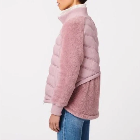 NWT BERNARDO Light Weight Faux Fur Puffer Full Zip Combo Jacket LilacHaze MEDIUM - Picture 3 of 16